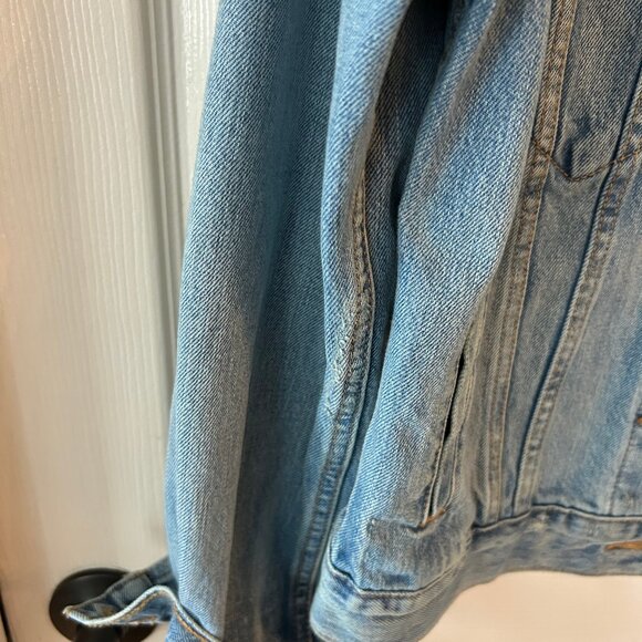 LEVIS Premium Big E Fit Denim Trucker  Jean Jacket Blue Womens XS - Picture 13 of 14
